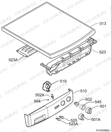 Взрыв-схема стиральной машины Zanussi FA422 - Схема узла Command panel 037